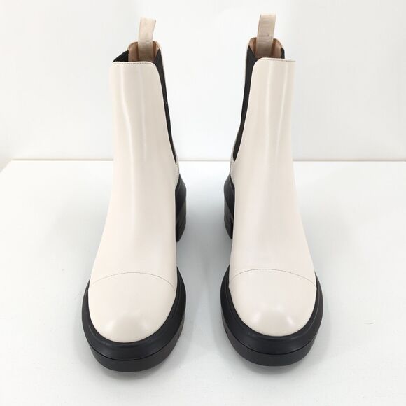 STUART WEITZMAN Women 4.5 C Norah Boots Bootie White Ankle Chelsea Lug Sole NEW - Picture 4 of 9